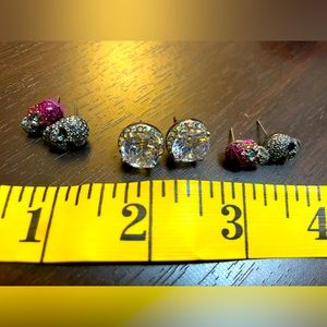 Lot of 3 (THREE) Pairs of Betsey Johnson Earring Studs